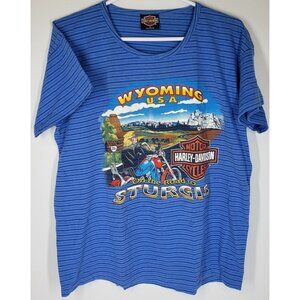 Harley Davidson Men's L Shirt On The Road To Sturgis Wyoming USA Made In USA